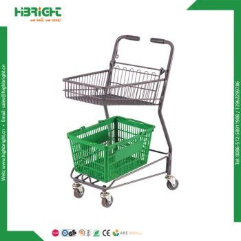 Supermarket American Style 2 Tier Double Basket Shopping Cart - Suzhou Highbright Enterprise Limited - China