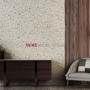 China Price Crushed Stone Ang Glass Light Yellow Terrazzo Quartz Stone - Foshan mono building material co.,ltd - China