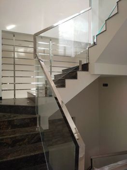 Spigot Based Stainless Steel Glass Railing Finish SS Glossy Steel Grade SS 304 System Type Spigot Glass Type Toughened Glass Thickness 12 - R S Enterprises - India
