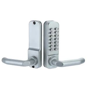 Security Wooden Door Handle with Push Button Lock Mechanical Handle Door Lock - Wenzhou Tops Hardware Co., Ltd. - China