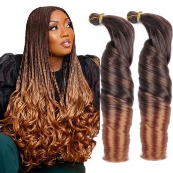 Ombre Silky French Curl Wavy Braids Wave Crochet Braid Hair Extensions Spiral Curls Loose Wave Curly Braiding Hair - Xuchang Leyide Import And Export Trading Co., Ltd. - China