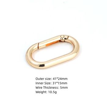 Metal Oval Dog Buckle Spring Snap Hook Oval Snap Clip Spring Keyring Hooks for Camping Carabiner Buckle - Guangzhou Wangjia Leatherware Co., Ltd. - China
