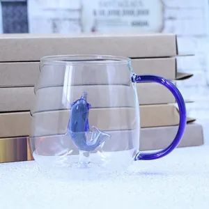 Creative Presents Colored Animal Shaped Glass Cup 250ml Bear Glass Mug Double Wall Glass Cup - JINAN FLAME GLASSWARE COMPANY LIMITED - China