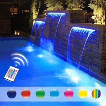 Underwater Fountain Spillway Acrylic Material Swim SPA Pool RGB Color Changing LED Light Water Descent Waterfall - Shanghai Lanyou Lighting Co., Ltd. - China