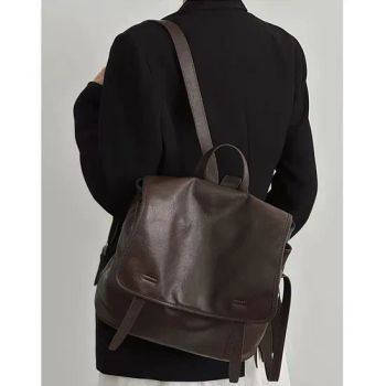Leather Double Shoulder Bag Made From Tanned Cowhide, 2025 New Model, Retro Genuine Leather Backpack, Women's Casual Large Capacity Travel Bag - Jiangxi Pudala Trading Co., Ltd. - China