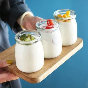 Yoghurt Jars Glass Pudding Bottles with Lid for Yogurt Milk Jam Cute Cartoon Heatresistant Class Bottle - Xuzhou Furun Packing Products Manufacturing Co., Ltd. - China