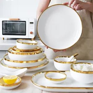 Dinnerware Set Ceramic Tableware Dishes & Plates Christmas Luxury White and Gold Dinnerware Sets - Shanxi Midas Industrial Co., Ltd. - China