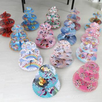 Princess Disposable Pastry Stand Party Decorations Party Favors Dessert Cardboard for Girls - Baoding Likeparty Trading Co., Ltd. - China