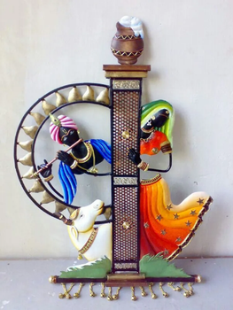 Wall Hanging Krishna Radha Iron Handicrafts, Size/Dimension: 26x18 Icnes, 27x18 Inch - New Handicraft - India