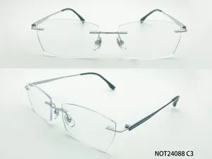 Top Memory Titanium Metal Eyeglass Frames Rimless Reading Lady Men Titanium Glasses Frames - Wenzhou Ouyuan Optical Co., Ltd. - China