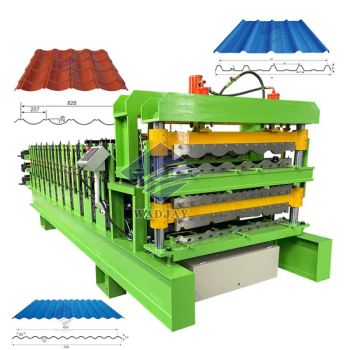 Three Layer Corrugated Trapezoid Metal Roof Sheet Tile Making Roll Forming Machine - Henan Wadjay Machinery Co., Ltd. - China