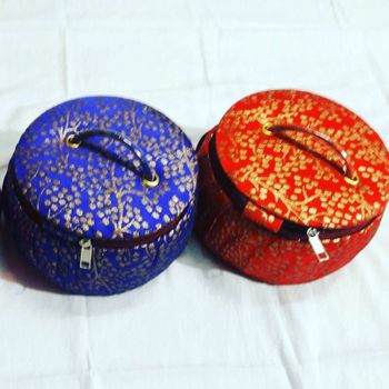 Marigold Jewellery Boxes Brand Marigold Dimension 3 inches diameter X 1.5 inches - The Crochet People - India