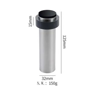 Stainless Steel Rubber Door Stopper Household Cylindrical Door Stop (120 steel color) - Shenzhen Xin Sheng Long Co., Ltd - China