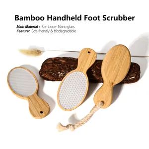 Bamboo Handle Pedicure Foot Callus Remover Nano Glass Foot File with String - Zhongshan Yicai Bamboo Products Co., Ltd. - China