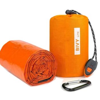 OEM Waterproof Ultralight Orange PE Thermal Mylar Outdoor Camping Survival Gear Emergency Sleeping Bag with Whistle - Ningbo Multi Channel Co., Ltd. - China