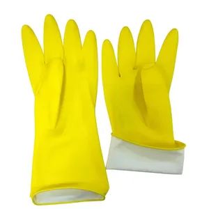 Yellow Household Latex Rubber Gloves Waterproof Cleaning Gloves - Hangzhou Hemai Imp & Exp Co., Ltd. - China