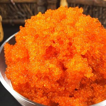 frozen seasoned capelin roe ebiko Style FROZEN Packaging Box Weight (kg) 0.5 Model Number TS-CR Variety Ribbon Fish Taste - Time Seafood (Dalian) Co., Ltd. - China