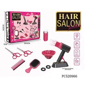 Pretend Play Preschool Educational Beauty Hair DIY Home Simulation Salon Hairdressing Tools Electric Hairdryer Set - Pretty Coast Plastic Toys Co., Ltd - China