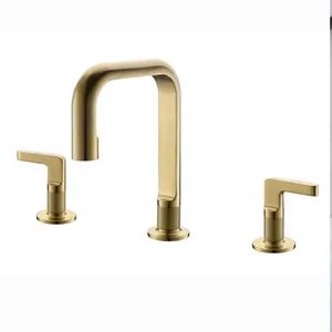 Modern Brushed Gold Bathtub Faucets 3 Hole Brass Bathroom Mixer Faucets 2025 Hot Sales - Guangzhou Homedec Sanitary Ware Co., Ltd. - China