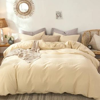European Style 4-Piece Wash Cotton Bedding Set Duvet Cover Bed Sheet Pillowcase-Sheet & Pillowcase Sets - Hangzhou Winde Home Furnishing Co., Ltd. - China