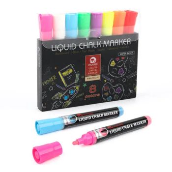 Custom Liquid Chalk Marker Pens Multicolor 8 Colors MOQ 5000PCS Origin China Ink Color Color Weight 0.230 Kg Model NO. - Ningbo Gusta Stationery Co., Ltd. - China