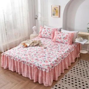 High Quality Floral Printed Bed Skirts Home Bedroom Non-Slip Mattress Cover Skirt Bedspreads - Tianjin Zhongjianguokang Nano Technology Inc., Ltd. - China