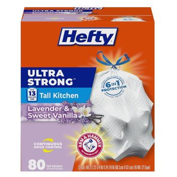 Hefty Ultra Strong 13 Gallon Trash Bags, Tall Kitchen, Drawstring Closure, Odor Control, - N.G westen holding B.V - Netherlands