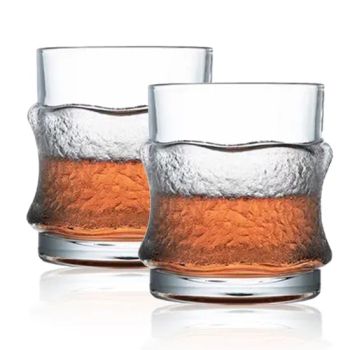 Lead Free Crystal Hanging Ice Feeling Water Glasses Drinking Cup 300ml Thick Bottom Whiskey Tasting Glasses - XIAMEN SHUNSTONE HOMEWARE CO., LTD. - China