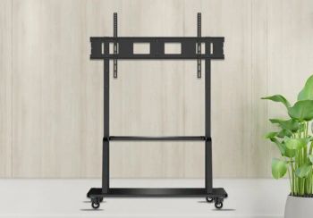 Large Size TV Mobile Cart 55-110inch Mount Height Adjustable Universal LCD Trolley Stand Bracket Floor Stand Rolling Floor Stand Mobile TV Mounts & Carts - Mitechnic Co., Ltd - China
