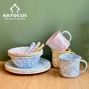 Enamelware Kitchen Dinnerware Set with Plate, Bowl, Mug, Spoon for Camping - Xiangtan Jin Zheng Tong Yuan Trade Co., Ltd. - China