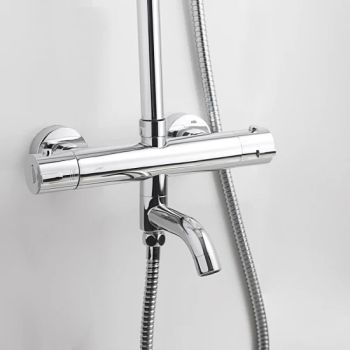 Exposed Brass Shower Column Thermostatic Bathtub Faucet MOQ 300-500PCS Package Cartons Model NO. DP8004 Style - Taizhou Dingbo Sanitary Ware Co., Ltd. - China
