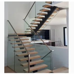 Customized Floating Staircase Invisible Stringer Straight Stairs - Foshan Holyhome Decoration Material Co., Ltd. - China