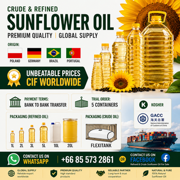 100% Pure Refined Sunflower and RBD Fortified Palm Olein Cooking Oil Ready For Export -  DAEWKAEW PANTAMANG Co., Ltd - Thailand