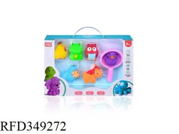 7PCS Vinyl Bath Toys Rubber Animal Fishing Set Cbm 0.634 Cu'ft 22.36 Trademark RFD Origin Shantou G.W/N.W 24/22kg Material - RUNFENDDA INDUSTRIAL CO., LIMITED - China