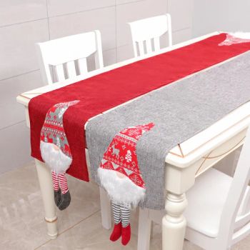 Party Ornaments Santa Claus Christmas Gnomes Holiday Table Decorations Linen Xmas Table Runner - Good Seller Co., Ltd. - China