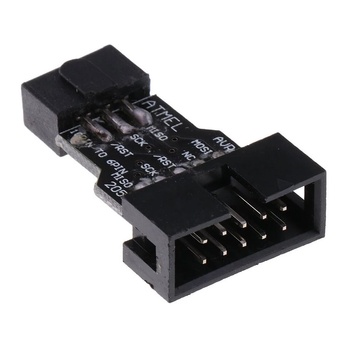 AVR-ISP 10 Pin To 6 Pin Adapter PCB For USBASP Programmer Pcb_color Black Adapter_pcb_weight 3.2g Connector_type_usbasp_side - Robosap Innovations Private Limited - India