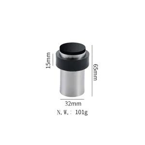 Stainless Steel Rubber Door Stopper Household Cylindrical Door Stop (65 steel color) - Shenzhen Xin Sheng Long Co., Ltd - China