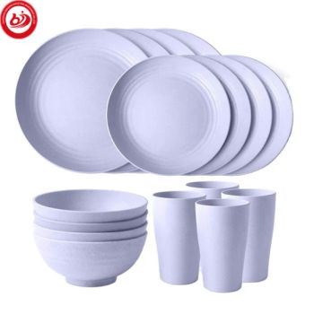 Dessert Plates Cereal Bowls Cups Dipping Sauce Dishes Tableware Set Restaurant Wheat Straw BPA Free Dinner Set - Chaozhou Binjiang Industrial Investment Co., Ltd. - China