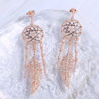 Rose Gold Plated Fashion Trendy 2023 Fine Jewelry Women Factory Wholesale 925 Sterling Silver 6A CZ Diamond New Arrival Earrings - Guangzhou Angel jewellery co.,ltd - China