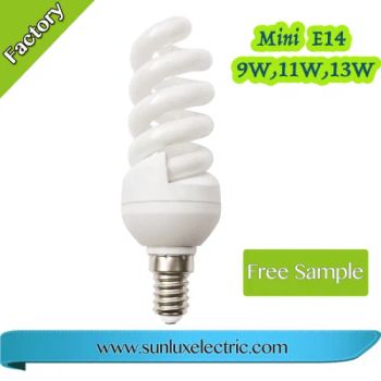Compact Fluorescent 13W Slim CFL Bulb Energy Saving Lamp Voltage 220V Lamp Type T3 Origin China Lifetime 8000h Tube Diameter 9mm - Hangzhou Sunlux Electric Co., Ltd. - China