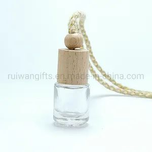 5ml Round Glass Bottle Air Freshener with Wood Cap and Cord - Ruiwan Company Limited - China