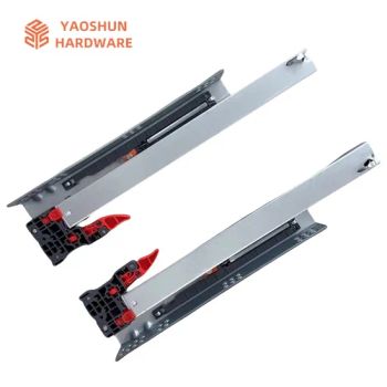 Wholesale Furniture Hardware 3 Fold Soft Close Concealed Undermount Drawer Slides Cabinet - Jieyang Yaoshun Hardware Co., Ltd. - China