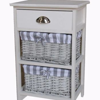 Wicker Basket Chest of Drawers White Wooden Kids Toy Cabinet - Qingdao Fungsoon Household Products Co., Ltd. - China