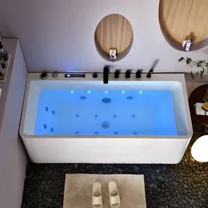 Hot Sale 2 Person Soaking Fiberglass Acrylic Square Shower Skirt Bathtub - Foshan Hanse Industrial Co., Ltd. - China
