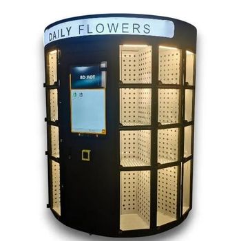 Commercial Automatic Flower Vending Machine Fresh Bouquet Dispenser Smart Refrigerated Retail Kiosk for Florists - senesie mfg llc - United States