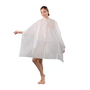 Disposable Non Woven Hair Cutting Cape Waterproof PP/PP+PE/SMS Hairdressing Salon Cape Aprons - Xiantao Topmed Nonwoven Protective Products Co., Ltd. - China