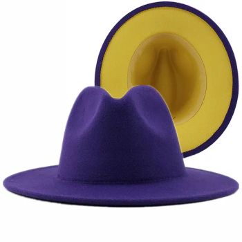 Wholesale Fashion Two Tone British Style Vintage Squash Jazz Felt Fedora Hats - YC Clothing Co., Ltd. - China