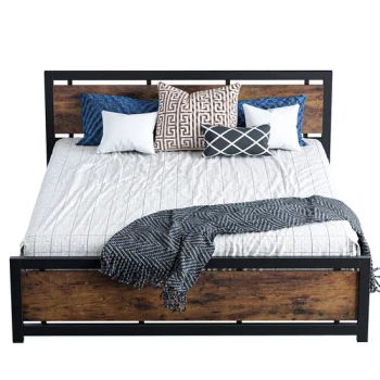 Bedroom Furniture Industrial Wood Headboard Platform Bed Frame - Globecarve Co., Ltd. - China
