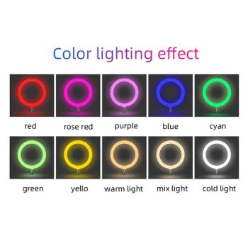 10 Inch RGB Selfie Ring Light with Phone Holder and Tripod Stand - Guangdong Fengshang Intelligent Optoelectronics Co., Ltd. - China