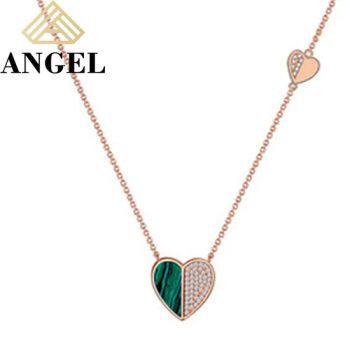 Hot Sale Green Gemstone 925 Silver Charm Zirconia Moissanite Diamond Popular Heart Shape Jewelry Set - Guangzhou Angel jewellery co.,ltd - China